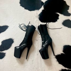 PLEASER BRAND FLAMINGO HEELS - LACE UP BOOT